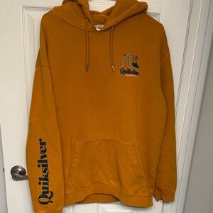 Quicksilver Burnt Orange and Blue Hoodie size L
